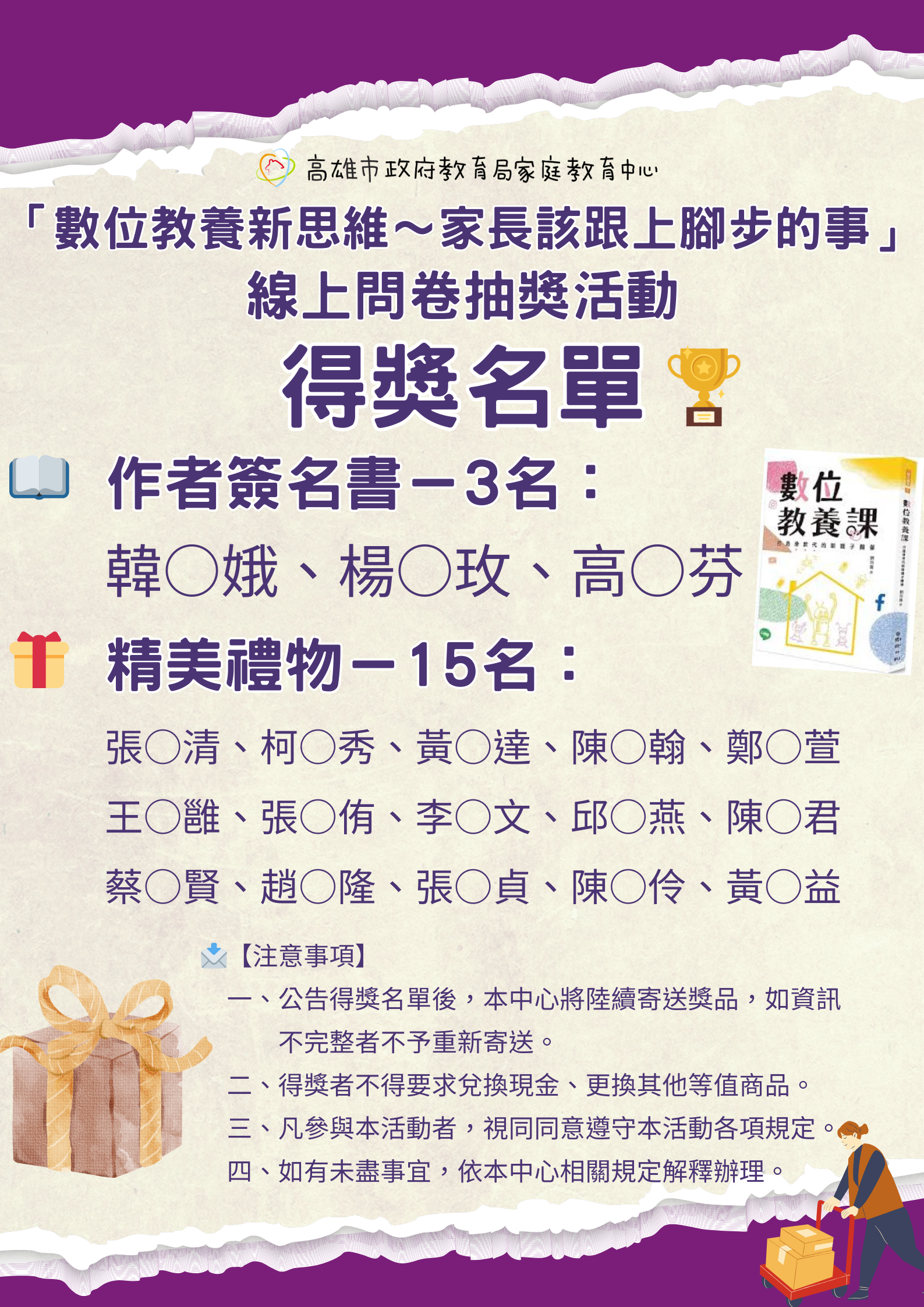 得獎名單公告圖示